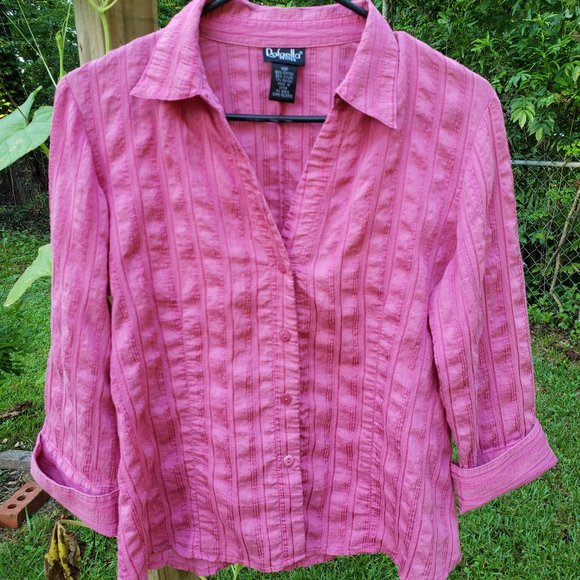 Rafaella Tops - Rafaella petites pink button up size 10P